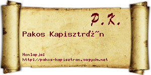 Pakos Kapisztrán névjegykártya